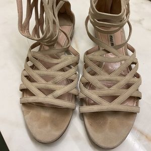 Miu Miu Gladiator Suede Sandals 36.5